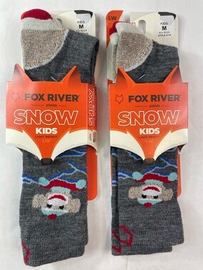 Fox River Socks 2-PACK Lightweight SNOW Thermolite Wicking Kids Sz Medium NWT